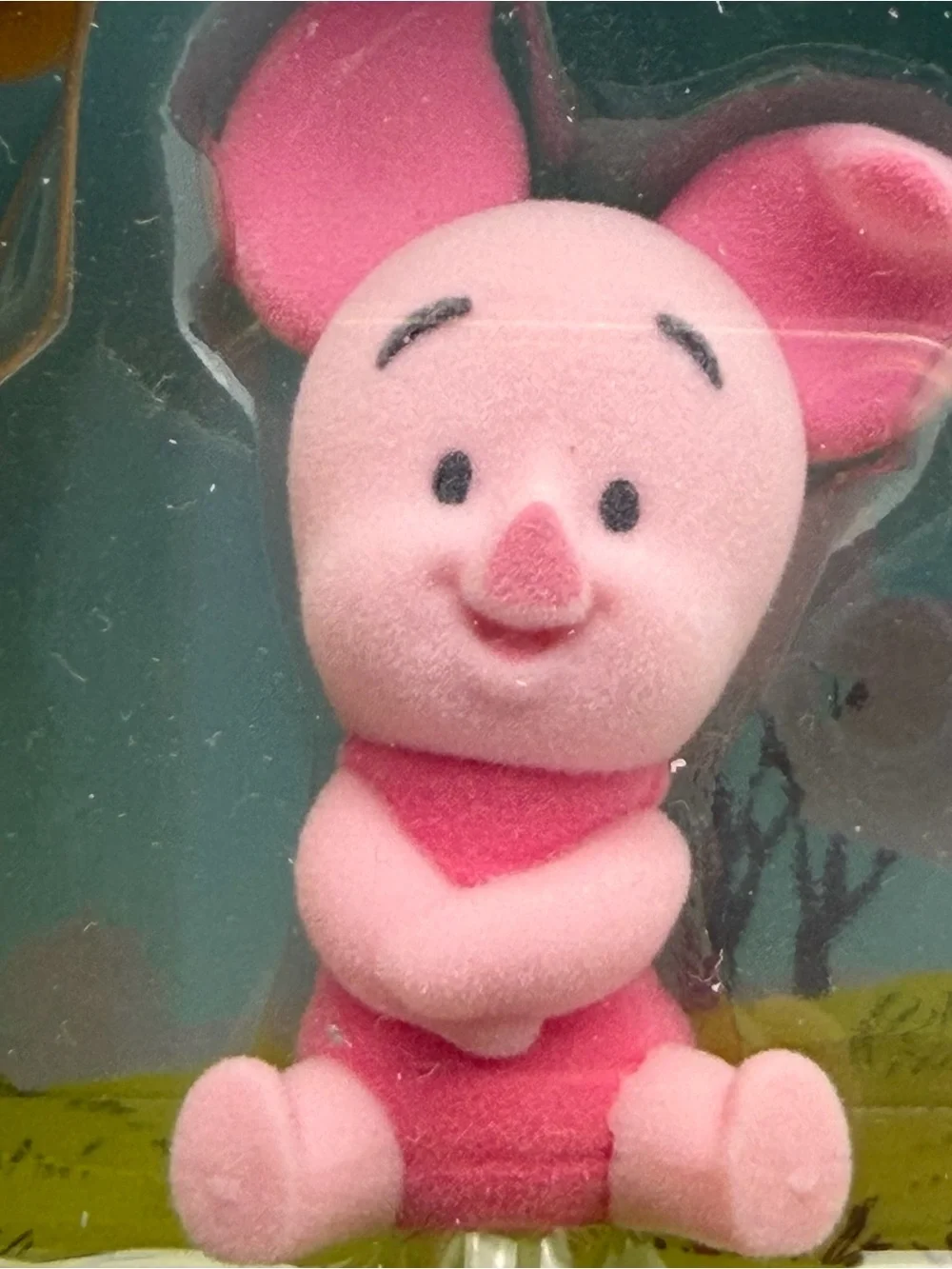 Disney Winnie the Pooh & Piglet Flocked Figures 2 Pieces Set Collectible Toy New
